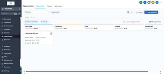 CRM Dashboard Touch Growth
